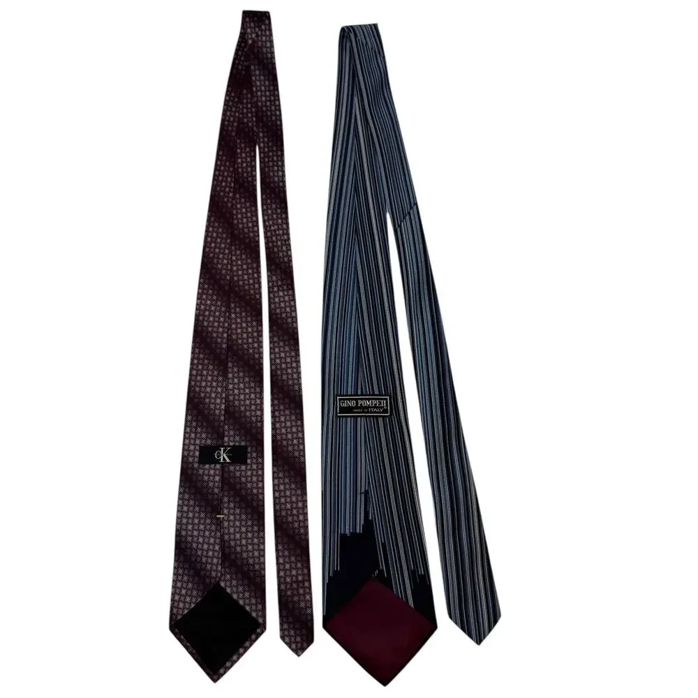CALVIN KLEIN & GINO POMPELI Set of 2 Men's Work Attire Ties
